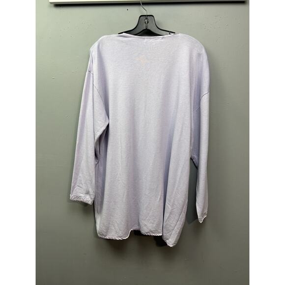 Victoria's Secret Sweater Womens Medium Lavender Lace Pearl Button Cardigan Top - Picture 2 of 7